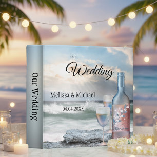 Fine Art Beach and Wine Ocean Wedding Binder