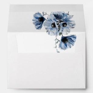 Fine Art Blue  Flowers Wedding Envelope