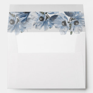 Fine Art Blue Flowers Wedding Envelope