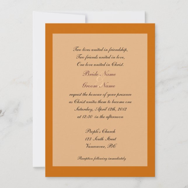 Fine art Christian fall wedding invitations (Front)