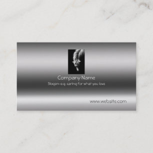 Fine Art Dartmoor Pony Portrait on metallic-effect Business Card