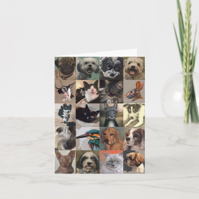 Fine Art Dog and Cat Thank You Cards (Front)