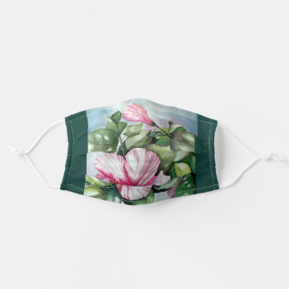Fine Art Face Mask-Hibiscus Watercolor Cloth Face Mask