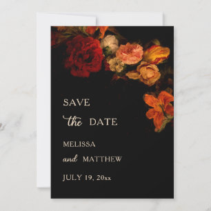 Fine Art Flowers Dark Wedding Save The Date