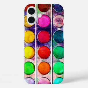 Fine art fun colorful paint color box iPhone 16 plus case