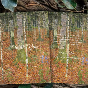 Fine Art Gustav Klimt Forest Nature Wedding Thank You Card