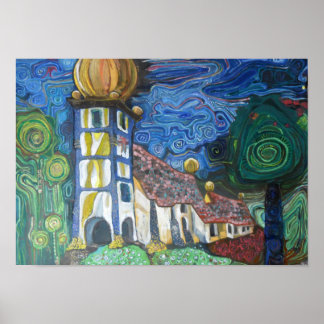 Fine art inspired by Hundertwasser Poster