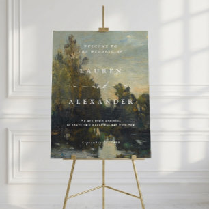 Fine Art Inspired Vintage Painting Wedding Welcome Poster
