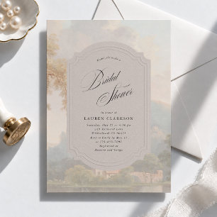 Fine Art Lake Landscape Faux Embossed Frame Invitation