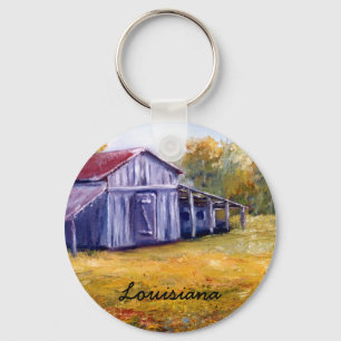 Fine Art Louisiana Barn from Oil  Painting Keychain