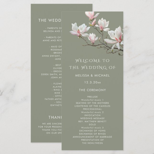 Fine Art Magnolia Sage Green Program (Front/Back)