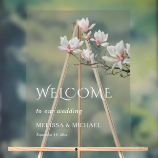 Fine Art Magnolia Transparent Wedding Welcome