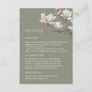 Fine Art Magnolia Wedding Enclosure Card