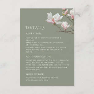 Fine Art Magnolia Wedding Enclosure Card