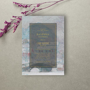 Fine Art Monet Sandvika Norway Wedding Invitation