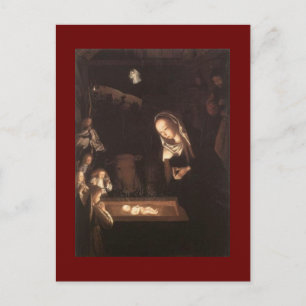 Fine Art Nativity Scene Painting Postcard