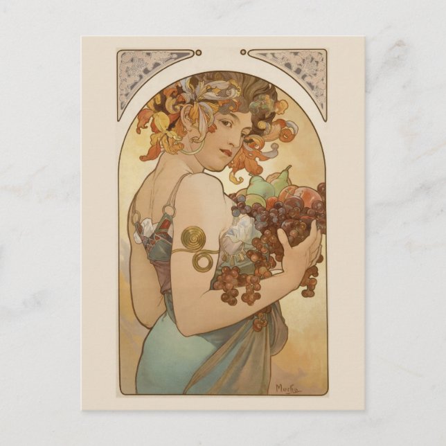 Fine Art Nouveau Jugendstil Mucha Postcard (Front)