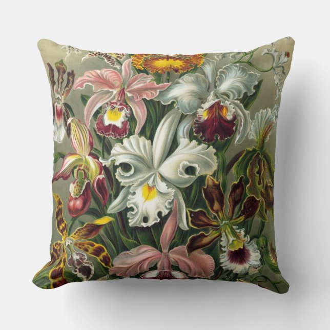 Fine Art Orchids - Art Forms of Nature Throw Pillow (Front)