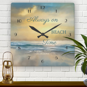 Fine Art Painted Beach Wall Clock