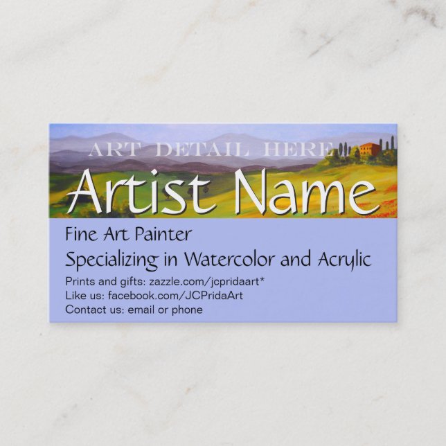 Fine Art Painter Artist's Business Card Template (Front)