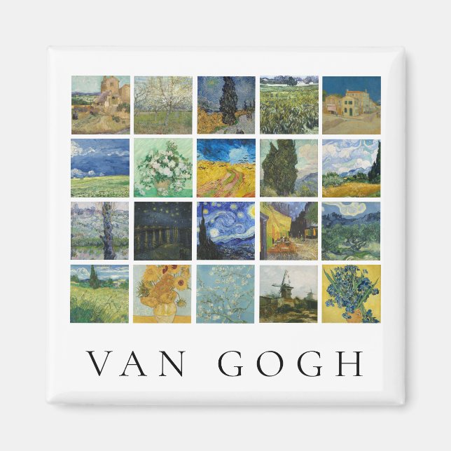 Fine Art Painting Collage Vincent Van Gogh Magnet (Front)