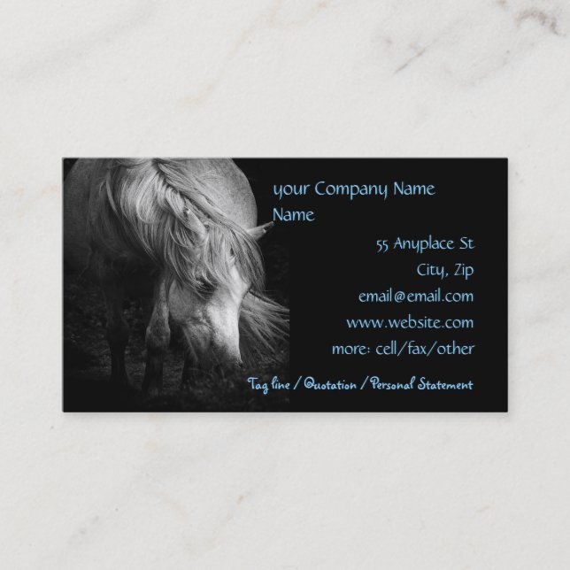Fine Art Pony Head and Mane Business Card (Front)