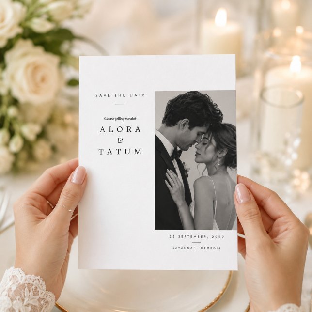 Fine Art Portrait Wedding Save The Date Card  (Creator Uploaded)