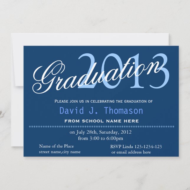 Fine art, Starry Night, classic,stylish graduation Invitation (Front)