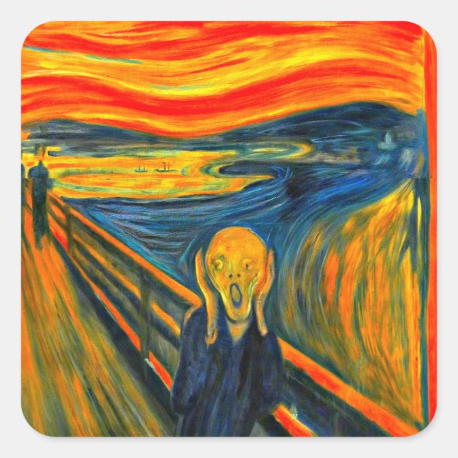 Fine Art sticker,Munch, The  Scream Square Sticker (Front)