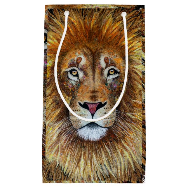 Fine art textile lion. Gift bag (Front)