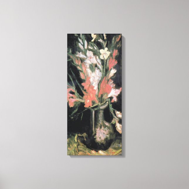 Fine Art Vase with Red Gladioli by Van Gogh   Canvas Print (Front)