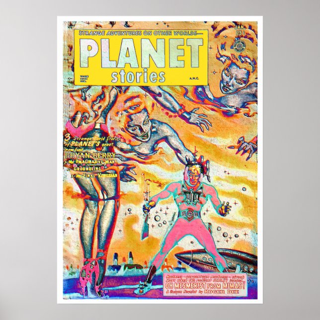 FINE ART VINTAGE 1960 PULP MAGAZINE POSTER (Front)