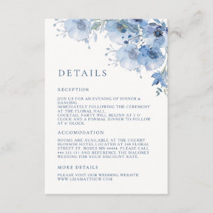 Fine Art Watercolor Blue Floral Details Enclosure Card