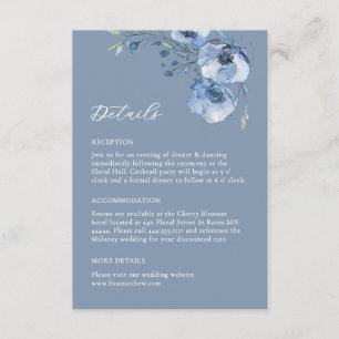 Fine Art Watercolor Blue Floral Details Enclosure Card