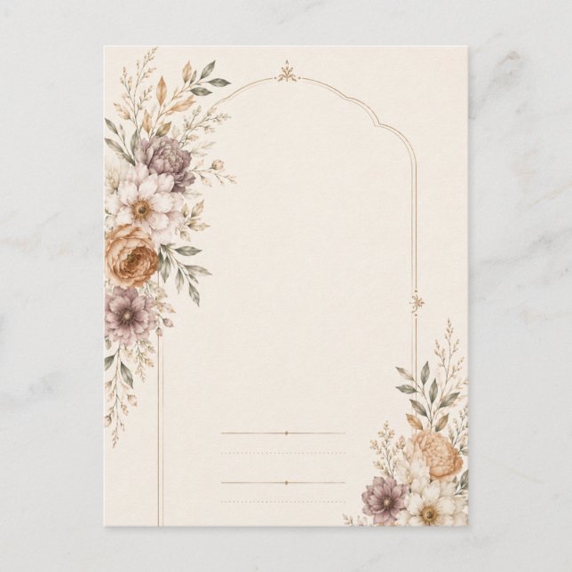 Fine Art Wedding Invitation with Romantic Painted  (Front)