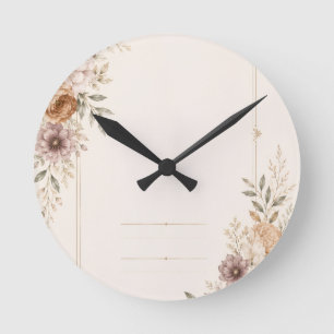 Fine Art Wedding Invitation with Romantic Painted Round Clock