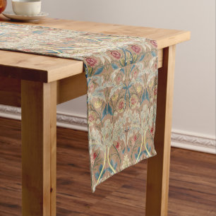 Fine Art William Morris Floral Embroidery Short Table Runner