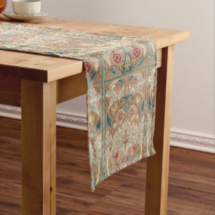 Fine Art William Morris Floral Embroidery Short Table Runner