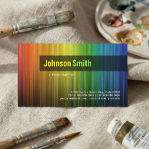 Fine Artist - Stylish Rainbow Colours Business Card