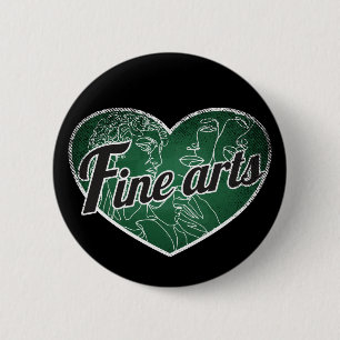 Fine Arts Retro Heart Blackboard Love 2 Inch Round Button
