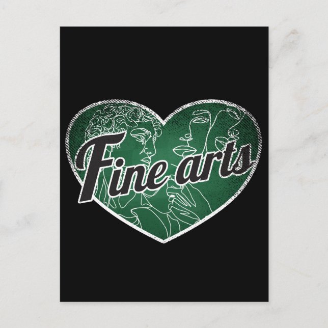 Fine Arts Retro Heart Blackboard Love Postcard (Front)