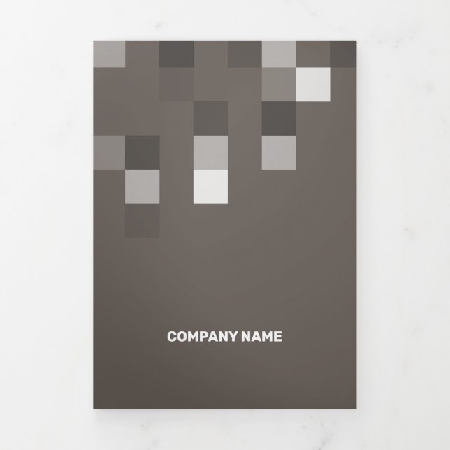 Fine Brown Contemporary Transparency Tri-Fold Card (Cover)