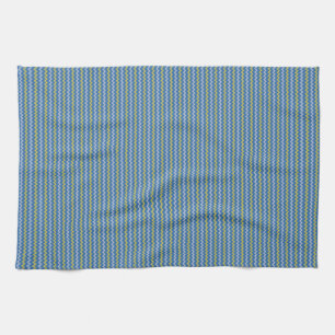 Fine chevron zigzag pattern blue green kitchen towel