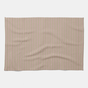 Fine chevron zigzag pattern brown pale pink kitchen towel