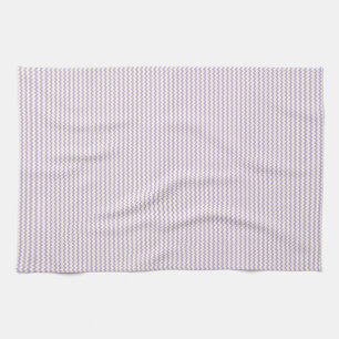 Fine chevron zigzag pattern purple lilac and cream kitchen towel