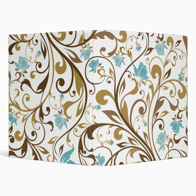Fine Cool Cute Girly Retro Floral Fashion Binder (Background)