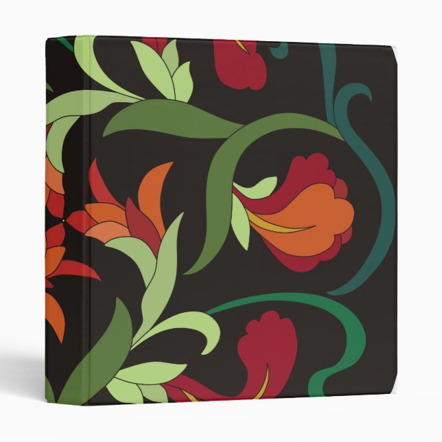 Fine Cool Cute Girly Retro Floral Fashion Binder (Front/Spine)