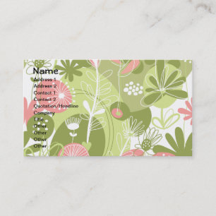 Fine Cool Cute Girly Retro Floral Fashion Business Card