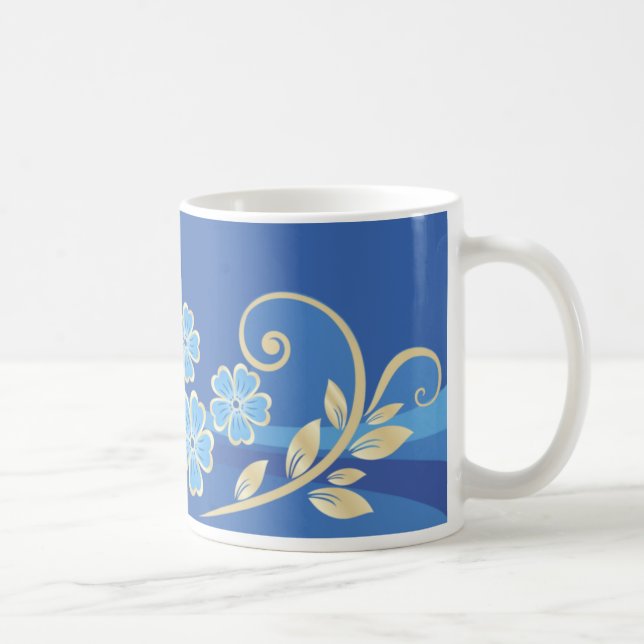 Fine Cool Flowers Cute Girly Retro Floral Coffee Mug (Right)