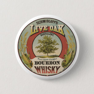 Fine Copper Distilled Bourbon Whisky. 2 Inch Round Button
